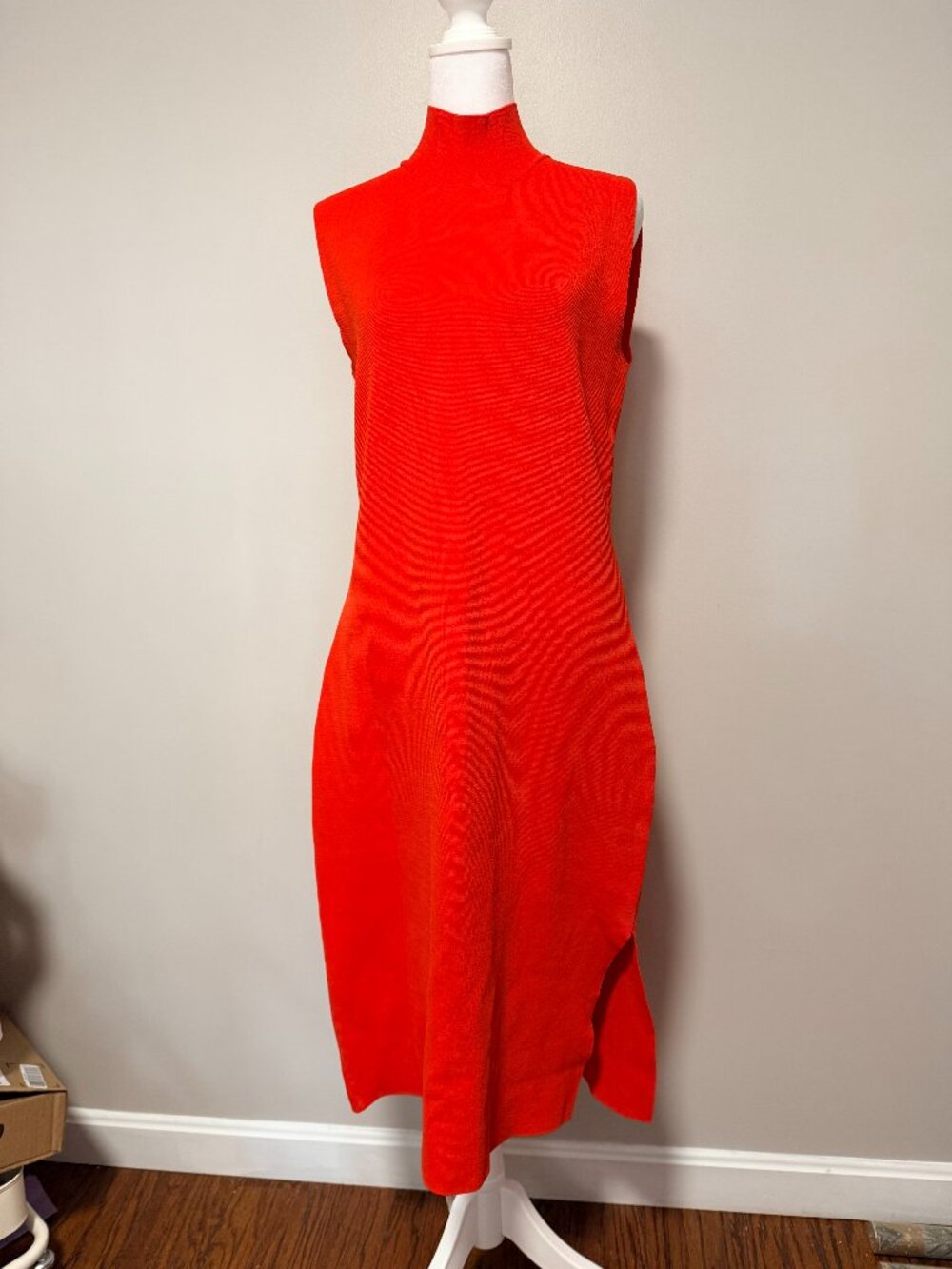 House of Harlow 1960 Cherry Tomato Knit Midi Dress Large NWT $195